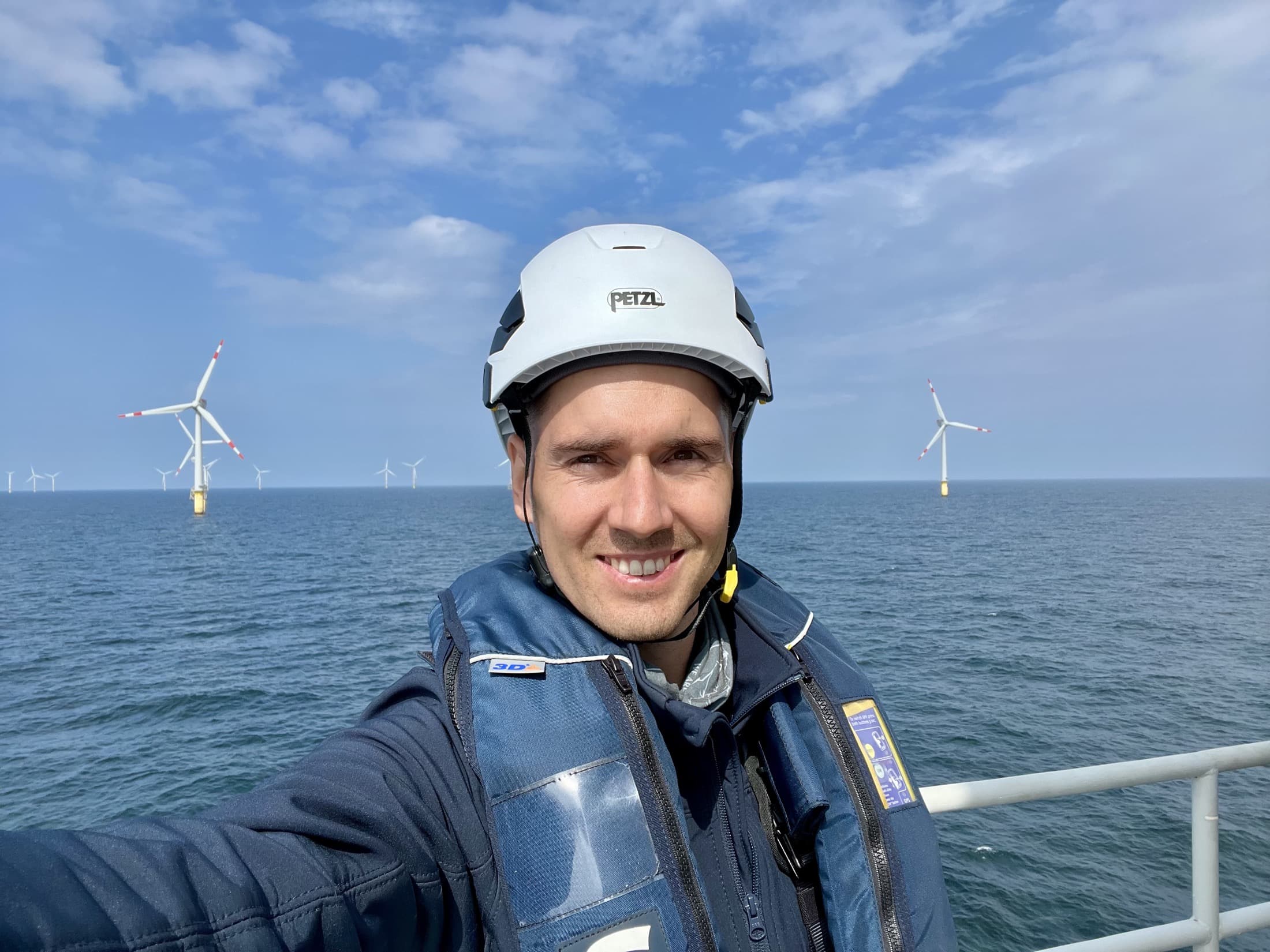 Felix Schüßler at an offshore wind farm